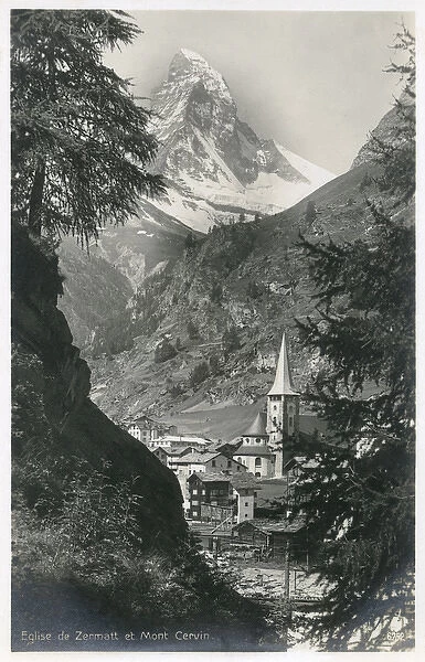 Church at Zermatt with Church and the Matterhorn