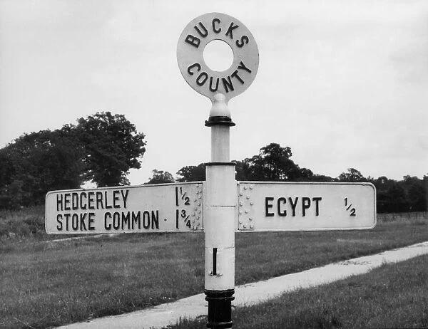 A curious signpost for a village called Egypt, in the heart of Buckinghamshire