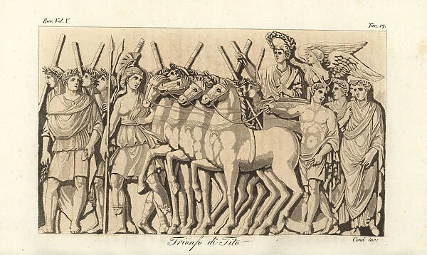 Emperor Titus in a quadriga after his victory over Jerusalem