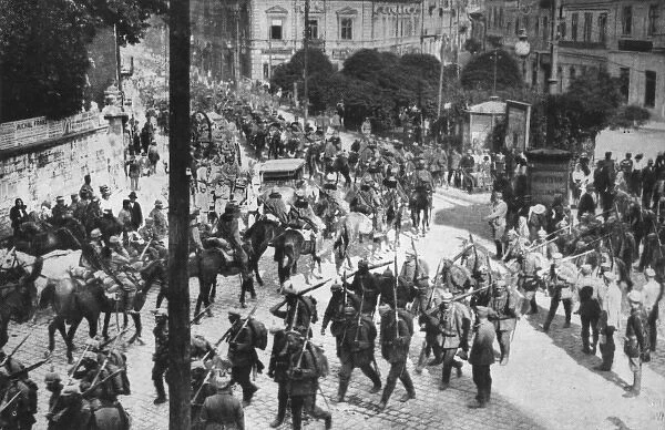 German and Austrian troops, Przemysl, Poland, WW1