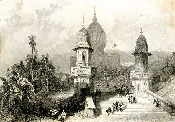 Ghat and Temple at Gokul, India