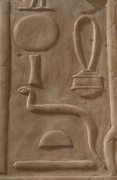 Hieroglyph. Temple of Hatshepsut. Deir el-Bahari. Egypt