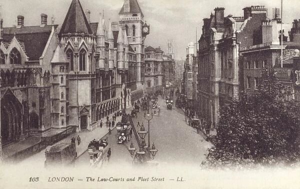 The Law Courts and Fleet Street, London