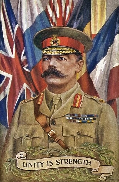 Lord Kitchener with Allied flags, Unity is Strength