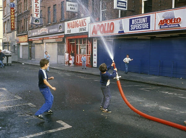 Naughty boys with hose pipe, Dublin - 1