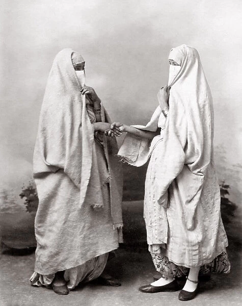North Africa Algeria - two veiled muslim women