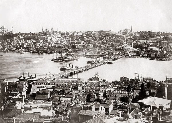 Panoramic view of Constantinople (Istanbul) Turkey, circa 18