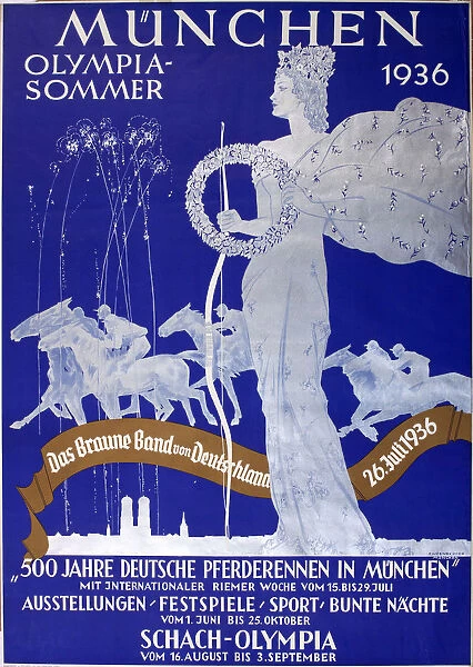 Poster, Munich Olympics, Germany, 1936