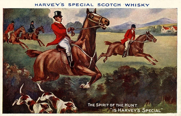 Promotional postcard for Harveys Special Scotch Whisky