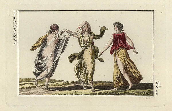 Roman dancing girls in seethrough robes