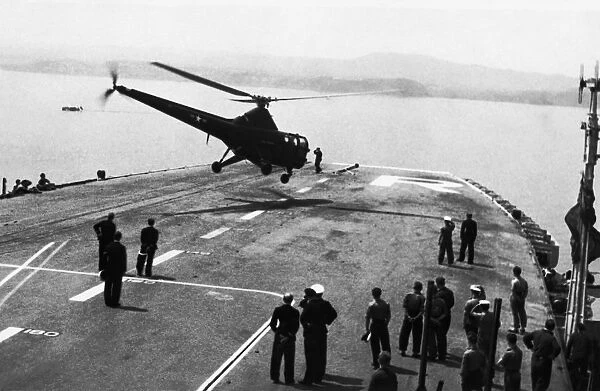 Sikorsky S-51 Hms Theseus Ships Helicopter Taking-Off fr?