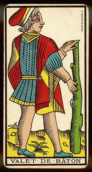 Tarot Card - Valet de Baton (Page of Clubs)