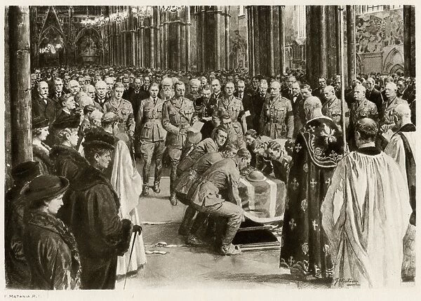 The Unknown Warrior at Westminster Abbey 1920