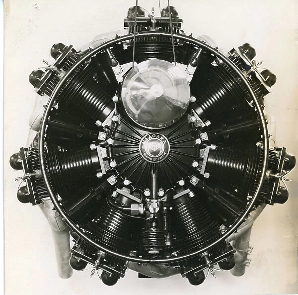 Front view of a Pobjoy Niagra seven-cylinder radial engine