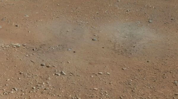Curiositys descent blast marks, Mars