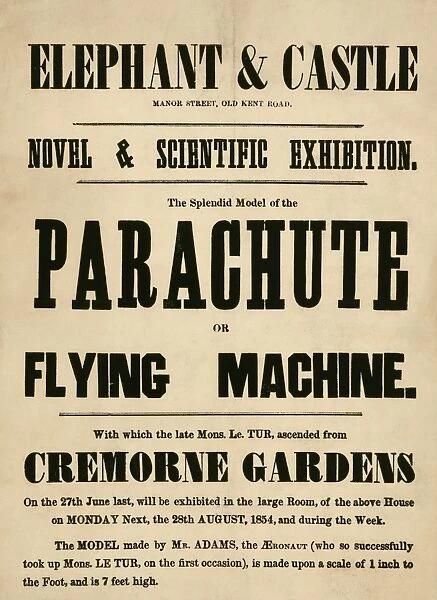 Parachute exhibition poster, 1854 C014  /  0529
