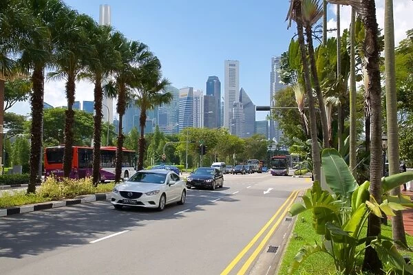 Beach Road and City Skyline, Singapore, Southeast Asia