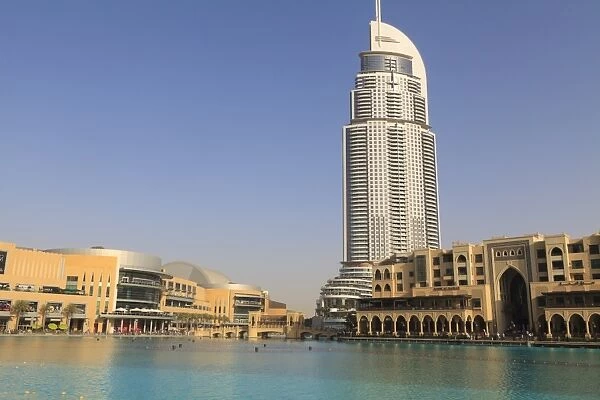 Downtown district with the Dubai Mall, The Address building and Palace Hotel