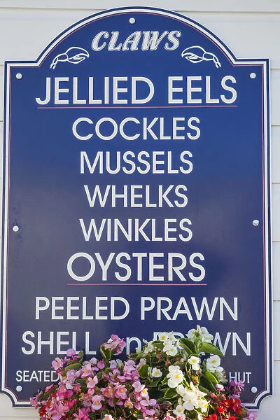 England, Devon, Brixham, Brixham Harbour, Seafood Stall Sign