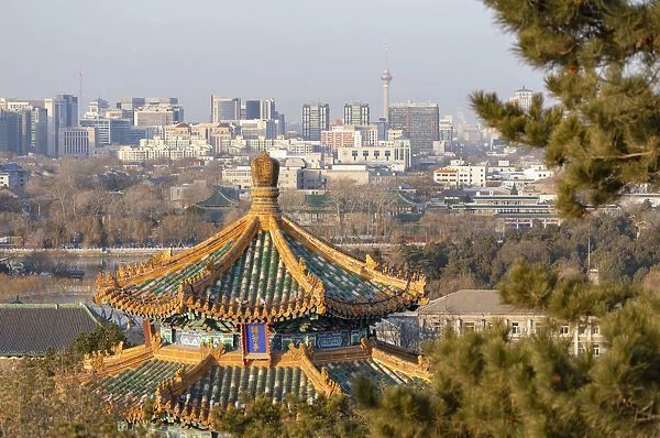 View of west Beijing from Jingshan Park, Beijing, China