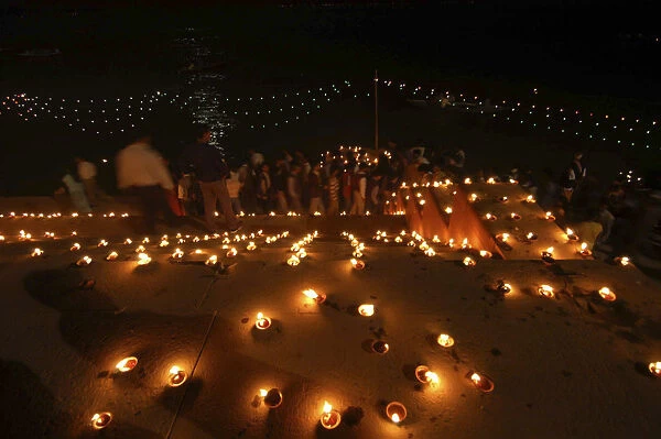 20063568. INDIA Uttar Pradesh Varanasi Deep Divali Festival