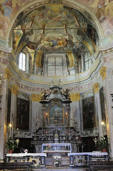 Italy, Lombardy, Lake Orta, church interior, Madonna del Sasso