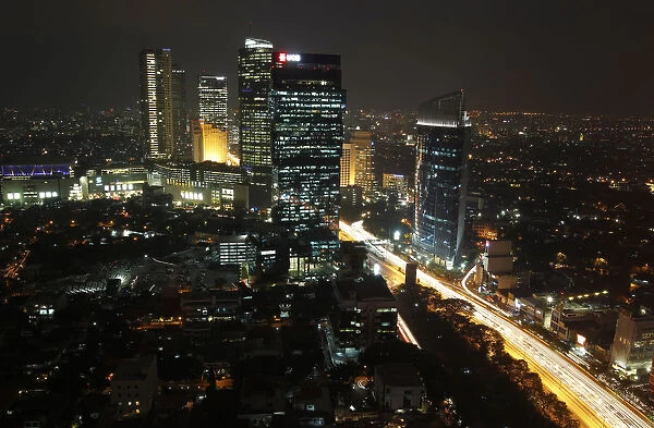 An aerial view of Indonesias capital city of Jakarta