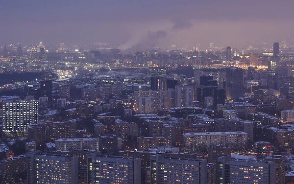An aerial view shows the city of Moscow