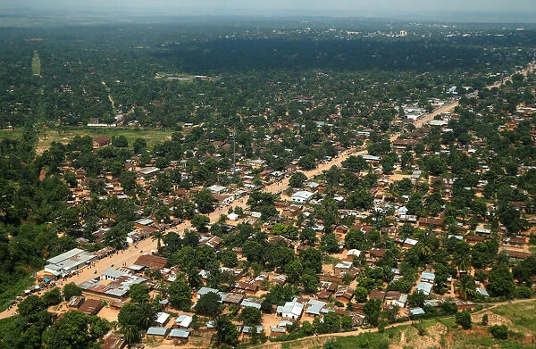 An aerial view shows the outskirts of Mbuji Mayi town in Kasai Oriental Province