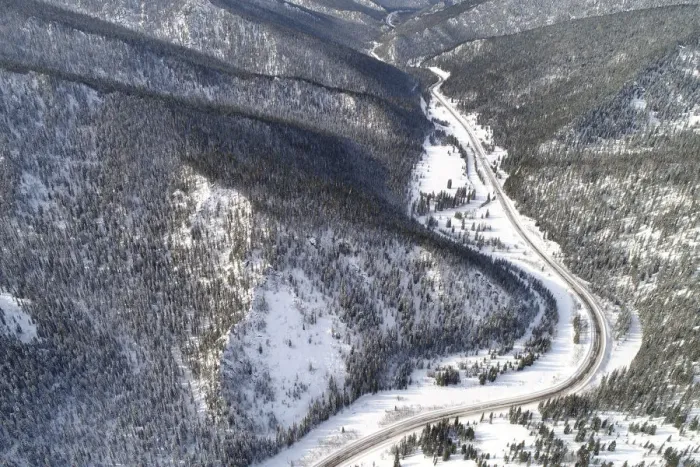 Framed Print : An aerial view shows the R257 federal highway in Krasnoyarsk Region Framed Print : An aerial view shows the R257 federal highway in Krasnoyarsk Region