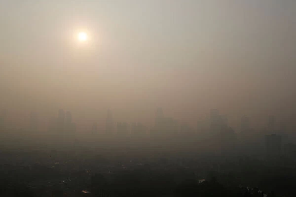Aerial view as smog covers Jakarta ahead of Asian Games
