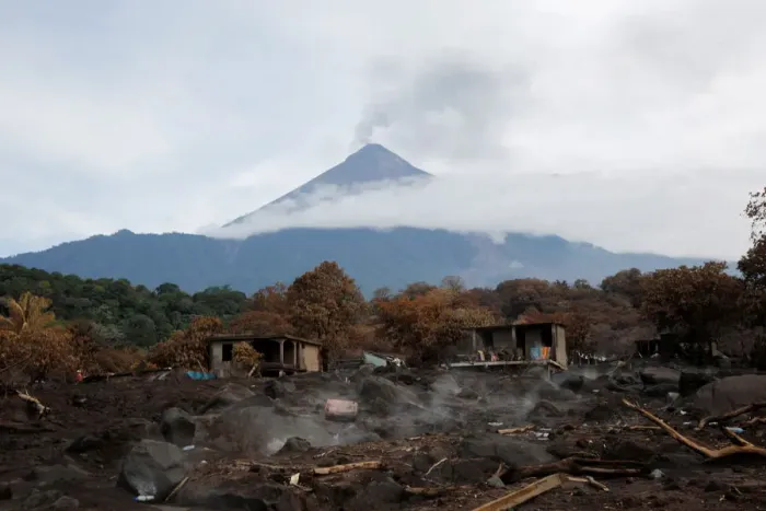 Framed Print : An area affected by the Fuego volcano is seen from San Miguel Los Lotes Framed Print : An area affected by the Fuego volcano is seen from San Miguel Los Lotes