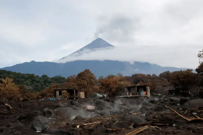 Framed Print : An area affected by the Fuego volcano is seen from San Miguel Los Lotes Framed Print : An area affected by the Fuego volcano is seen from San Miguel Los Lotes