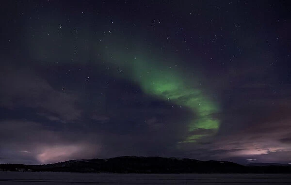 The Aurora Borealis (Northern Lights) is seen in the sky outside Murmansk