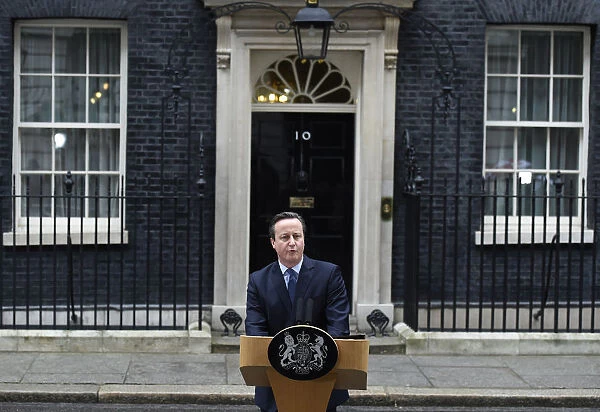 Britains Prime Minister David Cameron speaks outside Downing Street in London, Britain