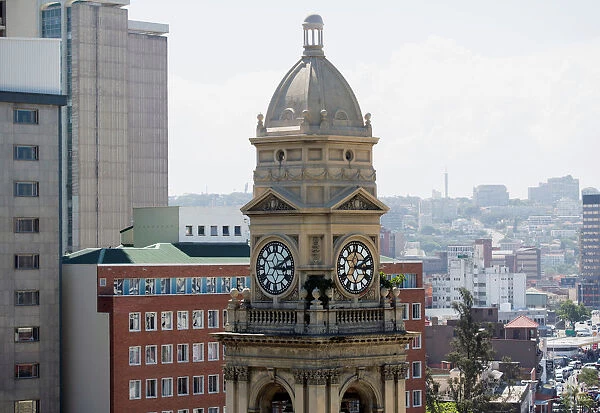 The broken clock on the Old Town Hallis seen in Durban