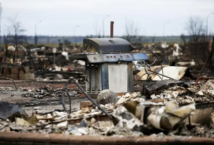 Framed Print : The burnt remains of a barbecue are pictured in the Beacon Hill neighbourhood of Fort