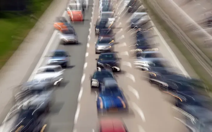 Framed Print : Cars jam on the motorway A8 between Salzburg and Munich near Irschenberg Framed Print : Cars jam on the motorway A8 between Salzburg and Munich near Irschenberg