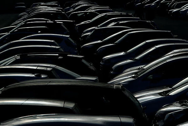 Cars are seen in a car park in Floriana