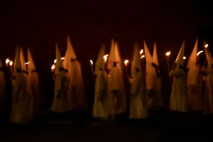 Framed Print : Catholics take part in the Procession of Silence on Good Friday during Holy Week in