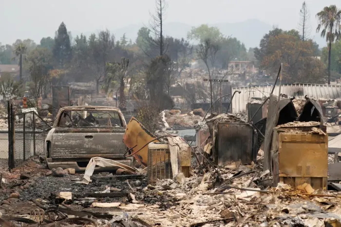 Framed Print : A charred neighborhood destroyed by the Carr Fire is seen west of Redding, California Framed Print : A charred neighborhood destroyed by the Carr Fire is seen west of Redding, California
