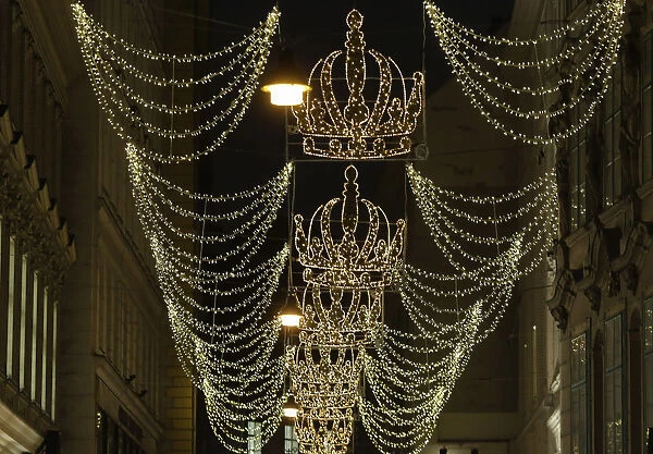 The Christmas illumination of shopping street Habsburgergasse is pictured in Vienna