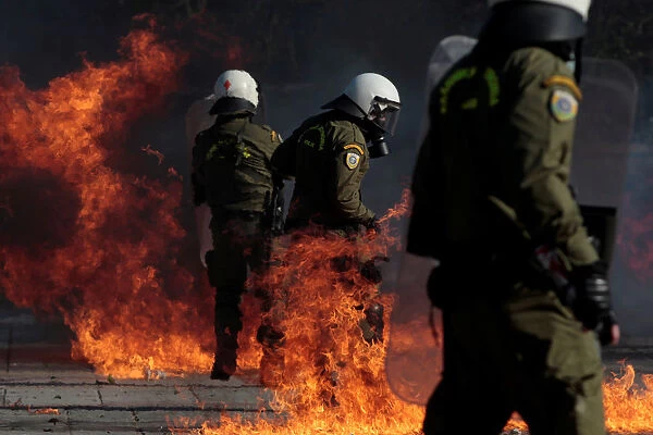 Clashes during a demonstration called by self-proclaimed anarchists from the Balkans