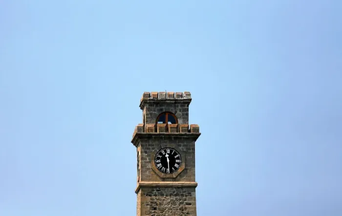 Framed Print : A clock tower is seen on top of the Galle Dutch Fort in Galle Framed Print : A clock tower is seen on top of the Galle Dutch Fort in Galle