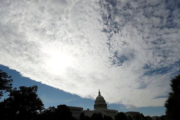 Clouds hang over the Captiol in Washington