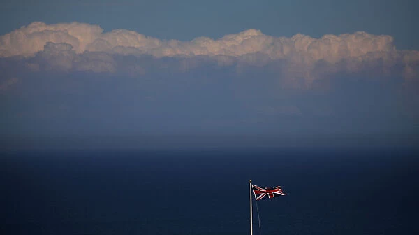 Clouds are seen above the Union Jack flag during the Cloud Appreciation Society s