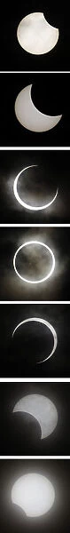 A combination photo shows an annular eclipse seen in Tokyo