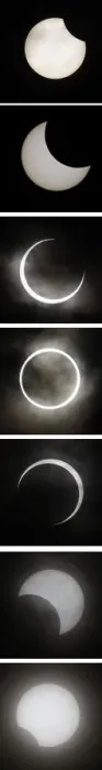 Framed Print : A combination photo shows an annular eclipse seen in Tokyo