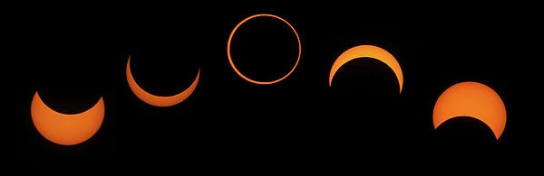 Combination picture shows the phases of an annular solar eclipse as seen from Segovia