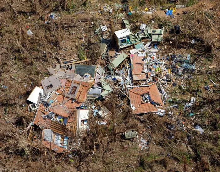 Framed Print : A completely destroyed house is seen 12 days after Hurricane Irma ripped through Framed Print : A completely destroyed house is seen 12 days after Hurricane Irma ripped through